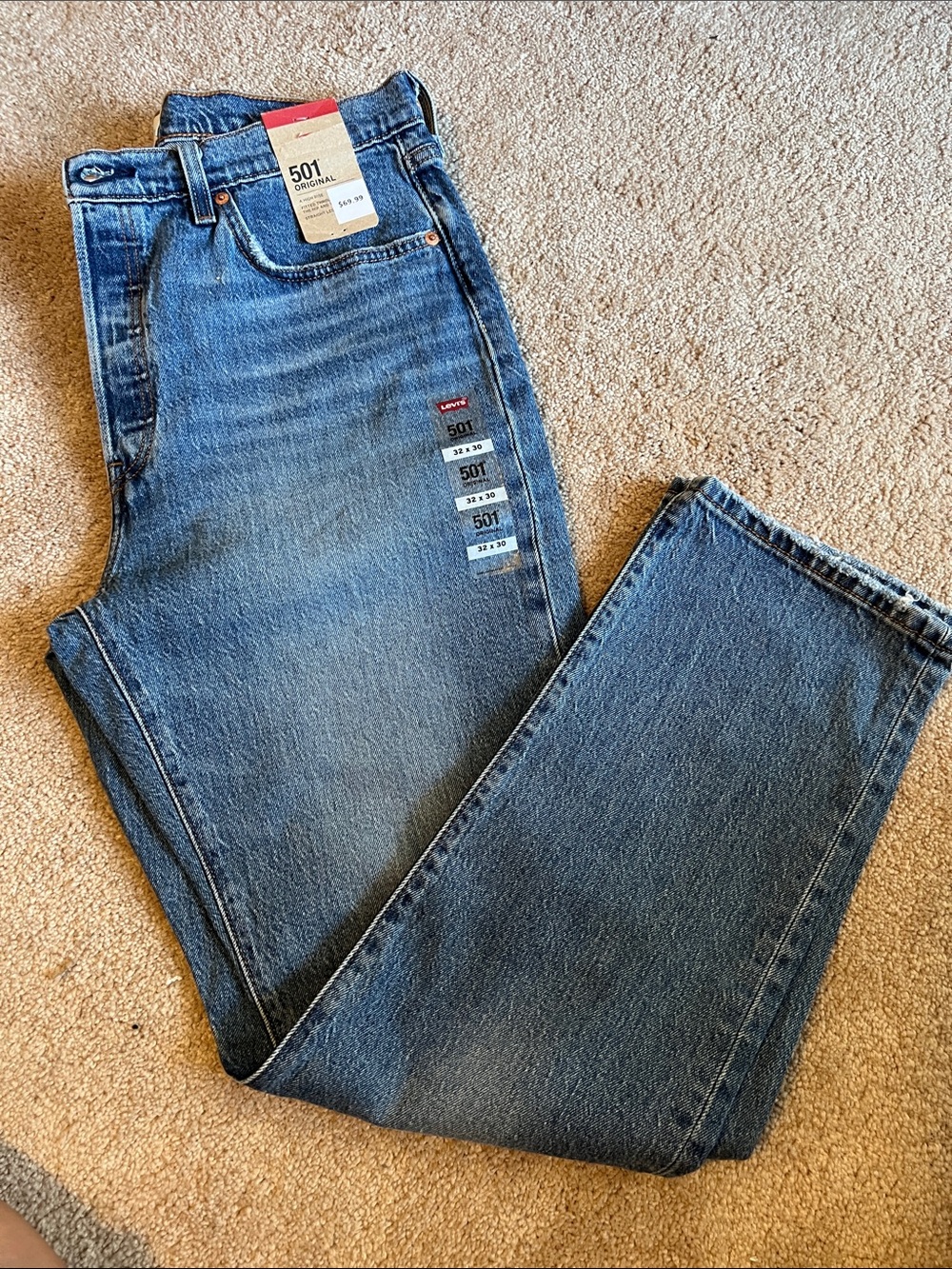 🔥 Levi's Original high rise straight leg  501 Jeans size 27x30